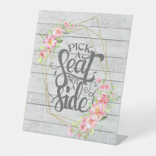 Signe De Table Choisir un siège pas un côté Floral Rustic Mariage