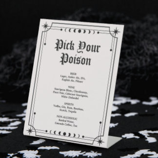Signe De Table Choisissez votre poison Gothique Halloween Mariage
