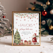 Christmas Baby Shower Favors Sign