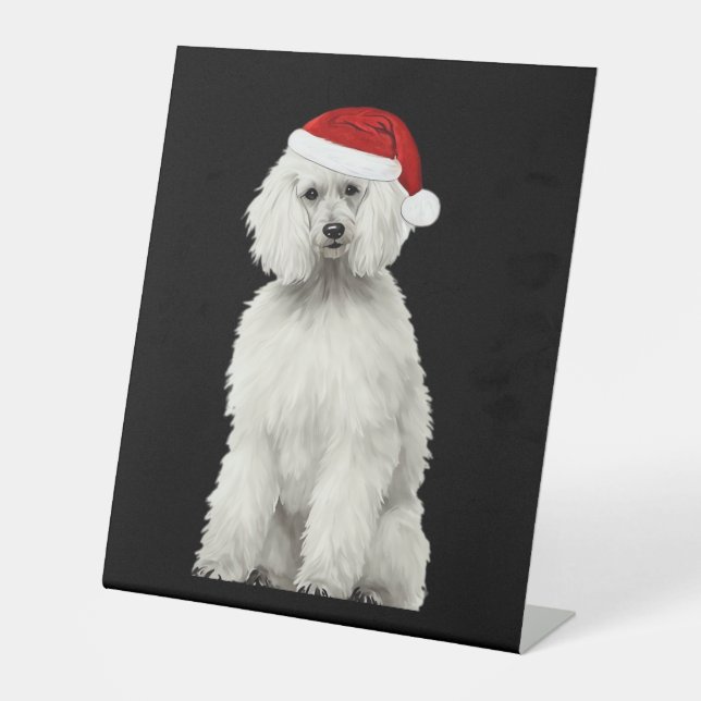 Signe De Table Christmas Poodle Christmas Tree Dog Puppy Watercol (Recto)