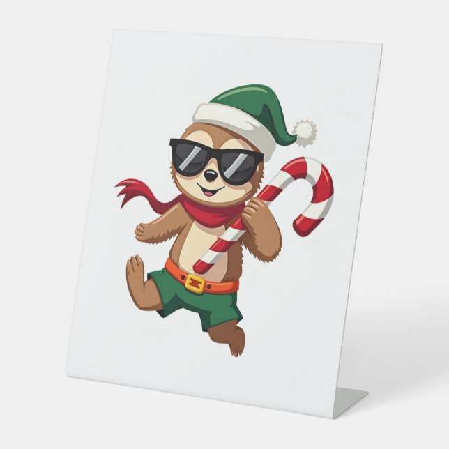 Signe De Table Christmas Sloth Elf Peppermint Candy Cane Shirt Gi (Recto)