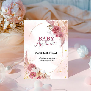 Signe De Table Chute Citrouille rose Fille baby shower Favoriser