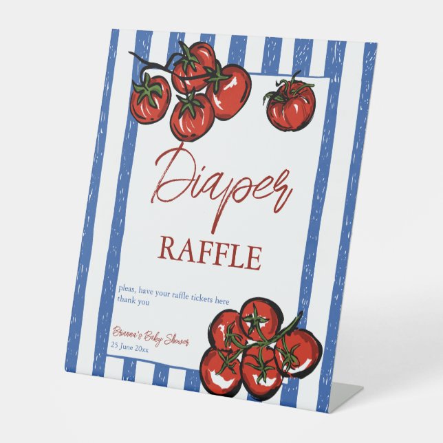 Signe De Table Ciao baby tomato Italian baby shower favors table (Recto)