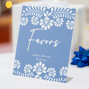 Signe De Table Cielito lindo baby shower bleu poussiéreux faveurs