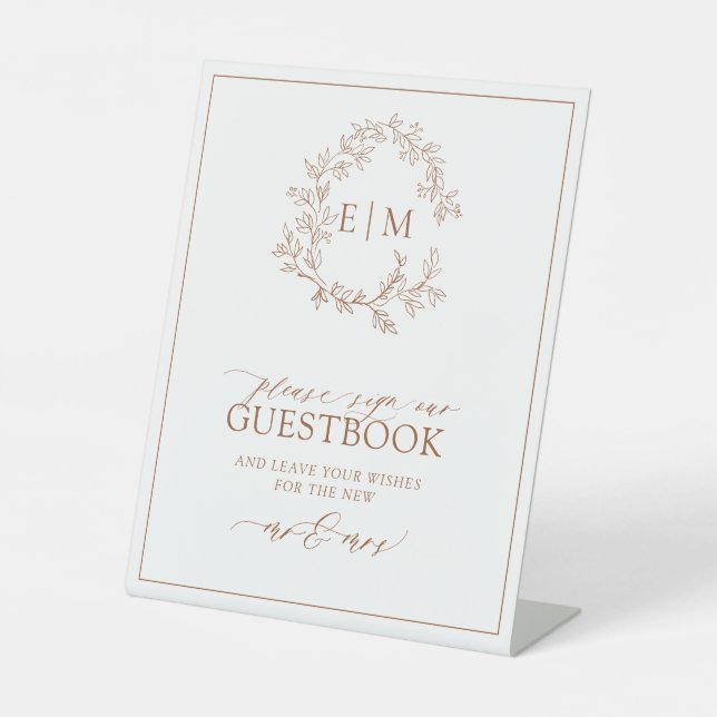 Signe De Table Cimetière en terre cuite Monogramme Mariage Livre  (Recto)