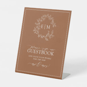 Signe De Table Cimetière en terre cuite Monogramme Mariage Livre