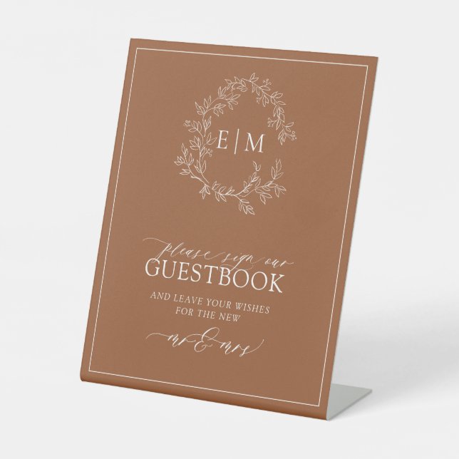 Signe De Table Cimetière en terre cuite Monogramme Mariage Livre  (Recto)