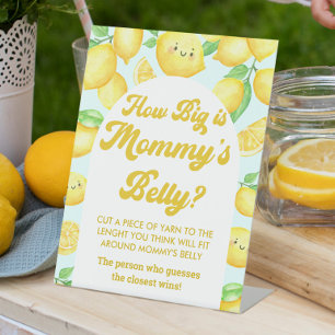 Signe De Table Citron Baby shower Quelle est la taille de son jeu