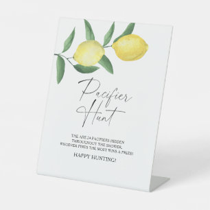 Signe De Table Citrons - chasse à la suce jeu de baby shower