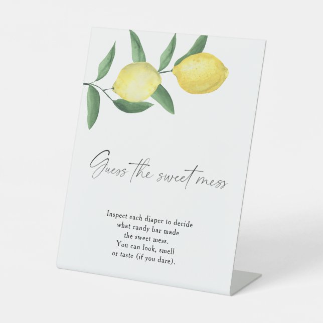 Signe De Table Citrons - devinez le doux désordre (Recto)