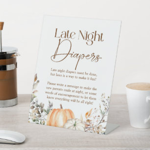 Signe De Table Citrouille Automne Baby shower d'automne Late Nigh