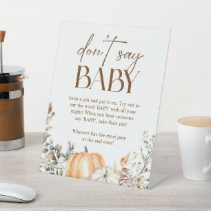 Signe De Table Citrouille Automne Baby shower d'automne Ne pas di