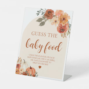 Signe De Table Citrouille d'automne devine le Baby shower aliment