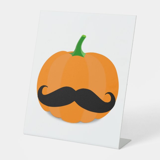 Signe De Table citrouille halloween avec barbe (Recto)