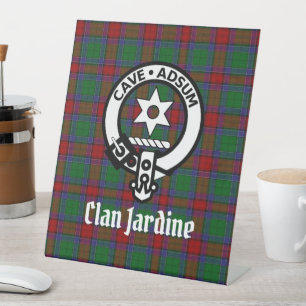 Signe De Table Clan Jardine Crest Badge et Tartan