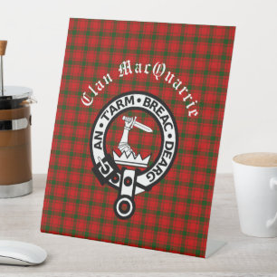 Signe De Table Clan MacQuarrie Tartan et Crest