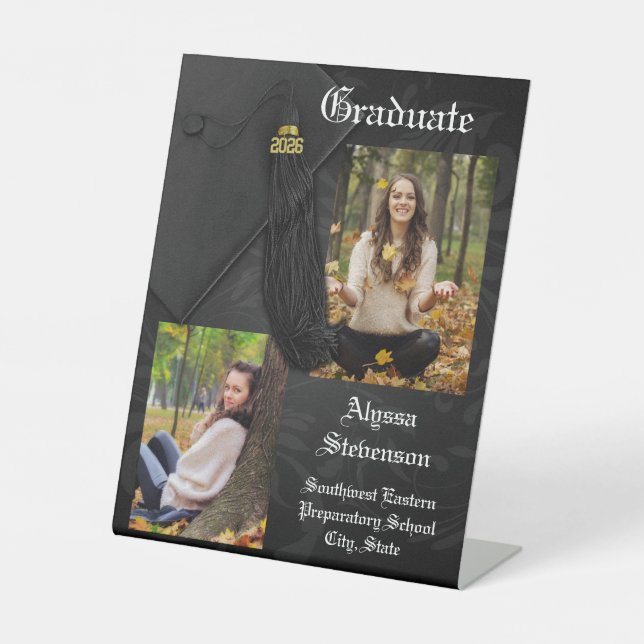 Signe De Table Class of 2026 Black Tassel Dignified Graduation (Recto)