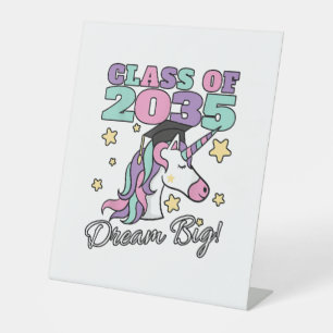 Signe De Table Classe de filles de 2035 Magical Unicorn Graduatio
