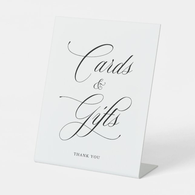 Signe De Table Classic Élégant Mariage Cartes & Cadeaux Pedestal  (Recto)