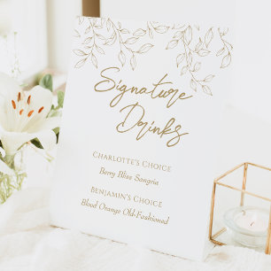Signe De Table Classic Gold Greenery Mariage Signature Boissons