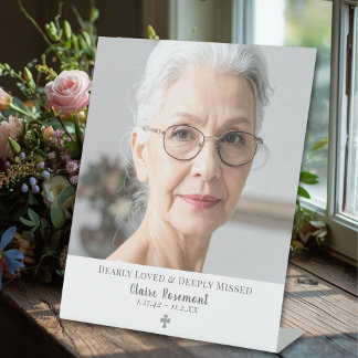Signe De Table Classic Simple Photo Funeral Table Sign