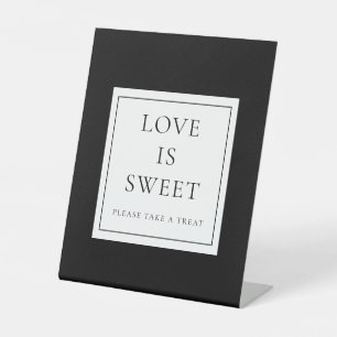 Signe De Table Classique Noir Et Blanc Élégant L'amour Est Doux
