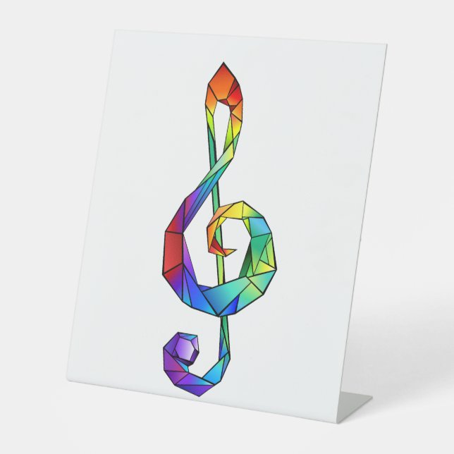 Signe De Table Clé de musique arc-en-ciel (Recto)
