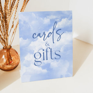 Signe De Table Clouds bleus étincelants Cartes et cadeaux