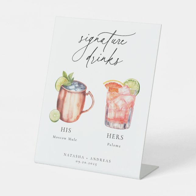 Signe De Table Cocktails contemporains Signature Boissons (Recto)