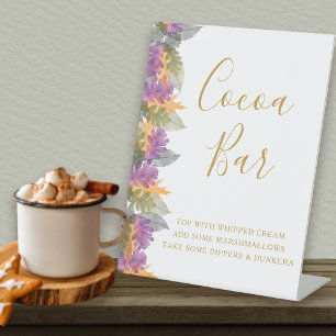 Signe De Table Cocoa Bar Fête de mariage des feuilles d'octobre