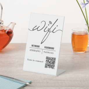 Signe De Table Code de mot de passe WiFi Gold Logo d'entreprise C