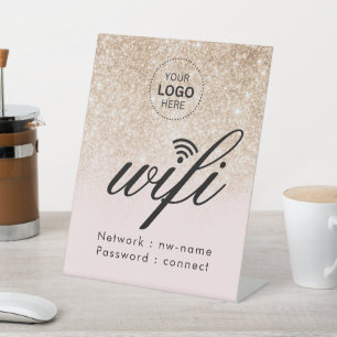 Signe De Table Code de mot de passe WiFi Logo d'entreprise