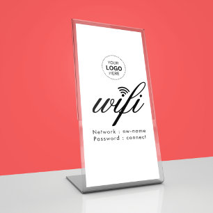 Signe De Table Code de mot de passe WiFi Logo d'entreprise