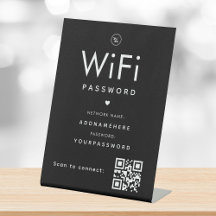 Code de mot de passe WiFi noir Logo professionnel 