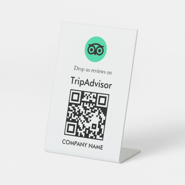 Signe De Table Code QR Avis Tripadvisor Style Tablette (Recto)