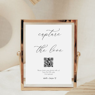 Signe De Table Code QR Capture The Love écriture calligraphique 