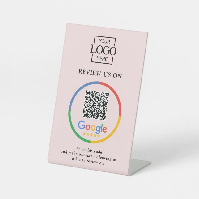 Signe De Table Code QR d'avis Google promotionnels modernes pour  (Recto)