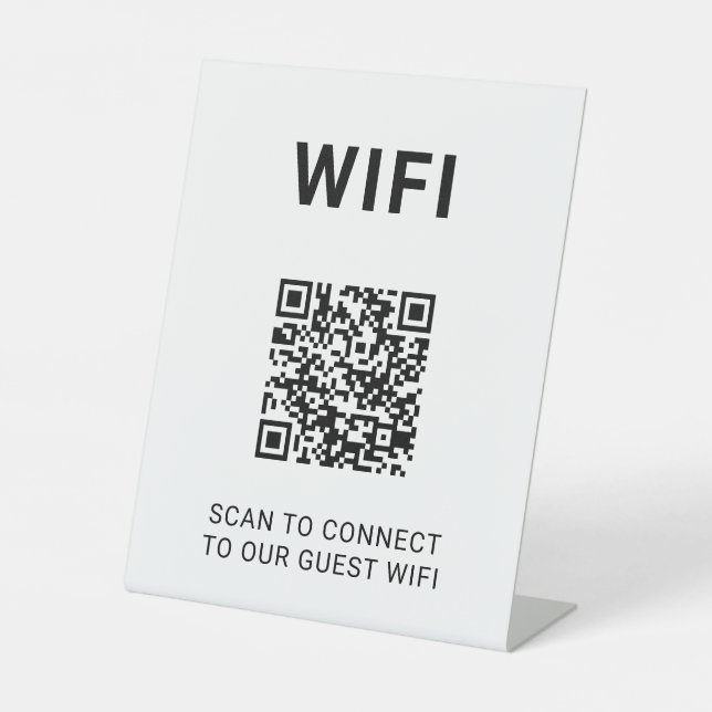 Signe De Table Code QR de connexion Wifi invité Minimal (Recto)