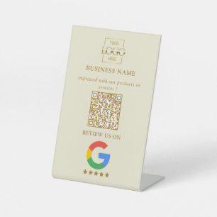 Signe De Table Code QR de logo d'entreprise pour les avis Google