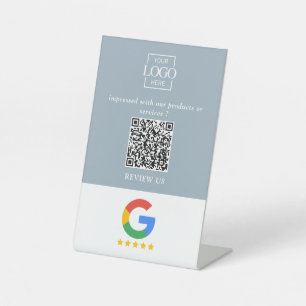 Signe De Table Code QR de logo d'entreprise pour les avis Google