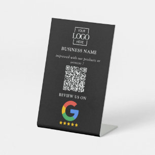Signe De Table Code QR de logo d'entreprise pour les avis Google