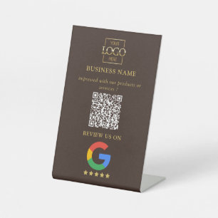 Signe De Table Code QR de logo d'entreprise pour les avis Google