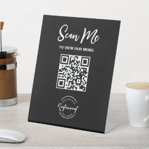 Signe De Table Code QR de logo personnalisé Scannez-moi Restauran