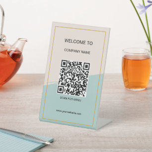 Signe De Table Code QR de marque personnalisée Texte Entreprise m
