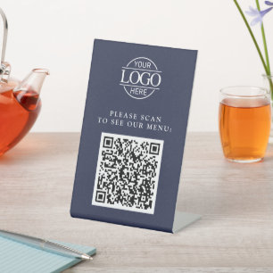 Signe De Table Code QR de menu de logo d'entreprise personnalisé 