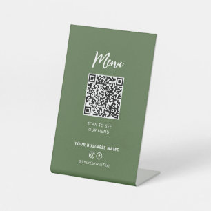 Signe De Table Code QR de menu de restaurants modernes pour les m