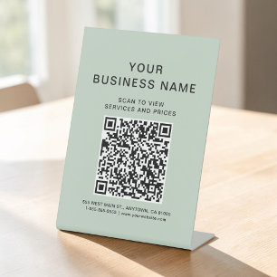 Signe De Table Code QR de numérisation d'affaires à connecter Ver