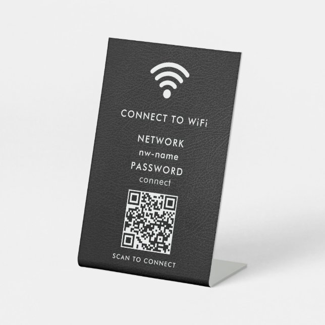 Signe De Table Code QR de numérisation de réseau WiFi pour se con (Recto)