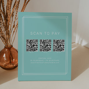 Signe De Table Code QR de paiement d'entreprise Avery Moderne Men