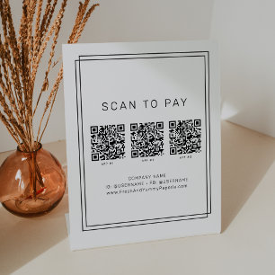 Signe De Table Code QR de paiement d'entreprise minimal moderne A
